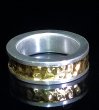 Photo10: Pure Gold Wrap 7.5 x 3mm Wide Side Flat Chiseled Reel Ring (10)