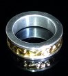 Photo5: Pure Gold Wrap 7.5 x 3mm Wide Side Flat Chiseled Reel Ring (5)