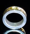 Photo4: Pure Gold Wrap 7.5 x 3mm Wide Side Flat Chiseled Reel Ring (4)