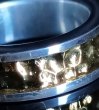 Photo3: Pure Gold Wrap 7.5 x 3mm Wide Side Flat Chiseled Reel Ring (3)