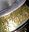 Photo11: Smooth & Pure Gold Wrap Mini Textured 10 x 6mm Wide Bolo Neck Reel Ring (11)