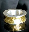 Photo8: Smooth & Pure Gold Wrap Mini Textured 10 x 6mm Wide Bolo Neck Reel Ring (8)