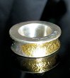 Photo7: Smooth & Pure Gold Wrap Mini Textured 10 x 6mm Wide Bolo Neck Reel Ring (7)