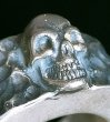 Photo9: Twelve Small Skull On 11mm Wide Side Flat Chiseled Ring Bold (9)