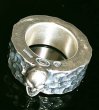 Photo8: Twelve Small Skull On 11mm Wide Side Flat Chiseled Ring Bold (8)