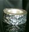 Photo4: Twelve Small Skull On 11mm Wide Side Flat Chiseled Ring Bold (4)