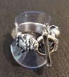 Photo13: Old Bulldog With Skull Triangle Wire O-ring & T-bar Ring (13)