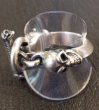 Photo12: Old Bulldog With Skull Triangle Wire O-ring & T-bar Ring (12)