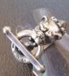 Photo9: Old Bulldog With Skull Triangle Wire O-ring & T-bar Ring (9)
