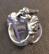 Photo7: Old Bulldog With Skull Triangle Wire O-ring & T-bar Ring (7)