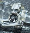 Photo2: Panther With Skull Triangle Wire O-ring & T-bar Ring (2)