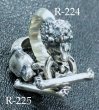 Photo3: Panther With Skull Triangle Wire O-ring & T-bar Ring (3)