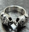 Photo2: Quarter Old Bulldog Triangle Wire Bangle Ring (2)