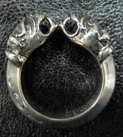 Photo1: Quarter Old Bulldog Triangle Wire Bangle Ring