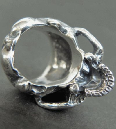 Photo2: Half Large Skull Ring Without Jaw