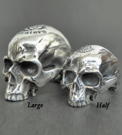 Photo3: Half Large Skull Ring Without Jaw