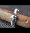 Photo12: Quarter Skull With Cable Wire Bangle Ring (12)