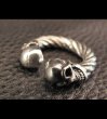 Photo4: Quarter Skull With Cable Wire Bangle Ring (4)