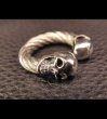 Photo5: Quarter Skull With Cable Wire Bangle Ring (5)