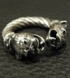 Photo3: Quarter Bolo Neck Bulldog Cable Wire Bangle Ring (3)