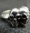 Photo5: Half Triple Skull With Half Triangle Wire Ring (5)