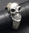 Photo13: Single Skull Triangle Wire Bangle Ring (13)