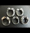 Photo12: One ninth Old Bulldog Triangle Wire Bangle Ring (12)