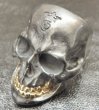 Photo16: Black Large Skull With 18k Gold Teeth Ring (16)