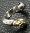 Photo6: Gold & Silver Skull With Triangle Wire Ring (6)