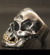 Photo6: Medium Large Skull 18k Gold Teeth Ring with Jaw (6)