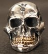 Photo4: Medium Large Skull 18k Gold Teeth Ring with Jaw (4)