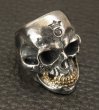 Photo16: Medium Large Skull 18k Gold Teeth Ring with Jaw (16)