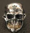 Photo15: Medium Large Skull 18k Gold Teeth Ring with Jaw (15)