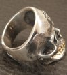 Photo12: Medium Large Skull 18k Gold Teeth Ring with Jaw (12)