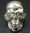 Photo2: Large Skull Ring with Jaw Platinum Finish (2)