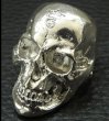 Photo3: Large Skull Ring with Jaw Platinum Finish (3)