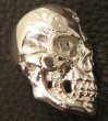 Photo5: Large Skull Ring with Jaw Platinum Finish (5)