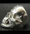 Photo4: Large Skull Ring with Jaw Platinum Finish (4)