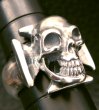 Photo12: Skull Iron Cross Ring (12)