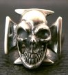 Photo3: Skull Iron Cross Ring (3)