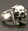 Photo2: Skull Iron Cross Ring (2)