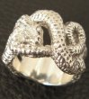 Photo2: Snake Ring (Platinum Finish) (2)