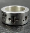 Photo14: Wide G&Crown Gothic Cigar Band Ring (14)