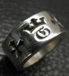 Photo13: Wide G&Crown Gothic Cigar Band Ring (13)