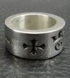 Photo6: Wide G&Crown Gothic Cigar Band Ring (6)