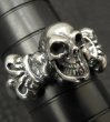 Photo7: Skull On 4Heart Crown Ring (7)