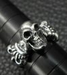 Photo4: Skull On 4Heart Crown Ring (4)