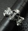 Photo3: Skull On 4Heart Crown Ring (3)