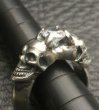 Photo12: Devil Skull Triangle Wire Bangle Diamond Ring (12)