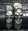 Photo11: Half Size Devil Skull Triangle Wire Bangle Diamond Ring (11)